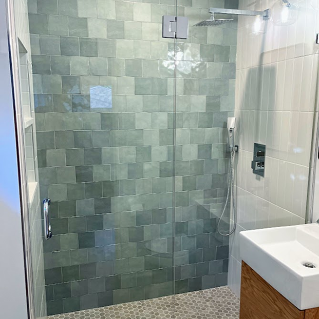 Bathroom shower remodeling detail